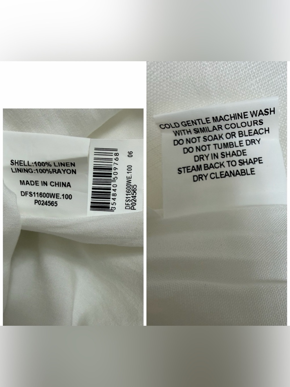 DISSH Candice Linen Smock Dress Pockets White Size 2 - Picture 8 of 10
